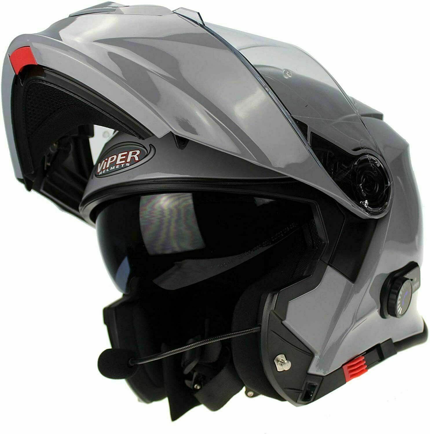 Viper RS-V171 Casco Moto Modulare Borgogna Con Bluetooth 3.0 E Doppia Visiera - Omologato ECE - 6