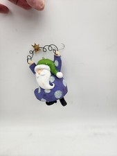 Vtg Santa Claus Wearing Blue And Purple Polka Dots