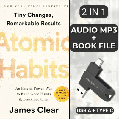 Atomic Habits by James Clear :  AUDIOBOOK + BOOK READING FILE  (ON USB)