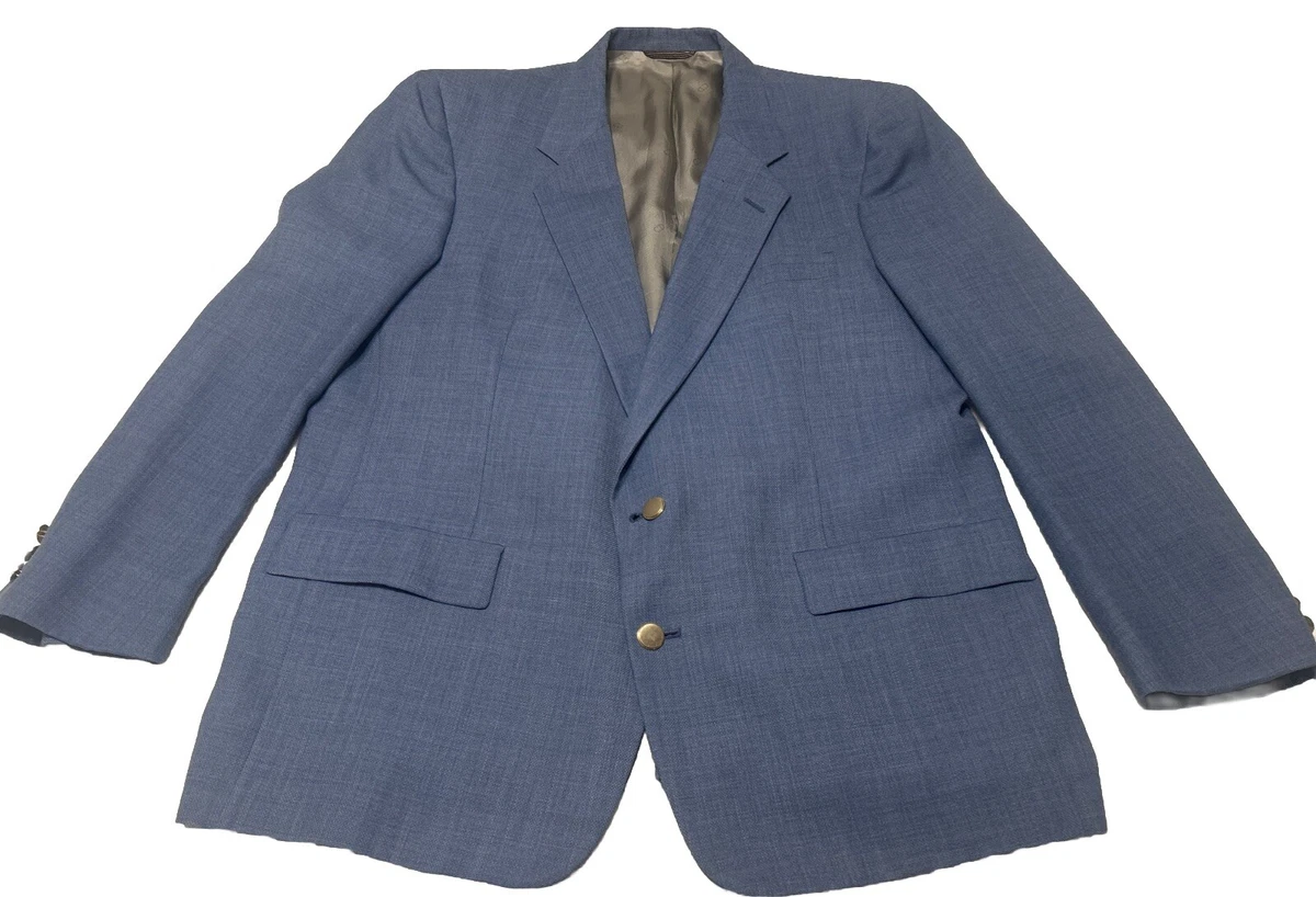 Vintage CHRISTIAN DIOR Monsieur Mens Sport Coat 44R 100% Wool Navy