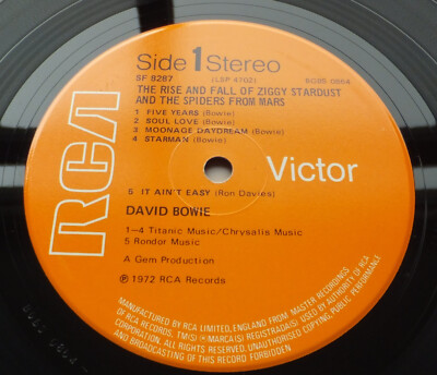 David Bowie    The Rise.. Ziggy Stardust // Orig UK '72 Titanic RCA LP EX Copy