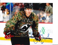 ANDY GREENE NEW JERSEY DEVILS SIGNED CAMOFLAUGE JERSEY 8X10