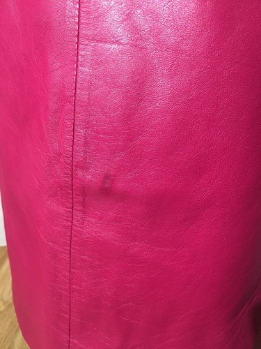 Sexy GIII(3) Leather Vintage 80's Pink Color Pencil Skirt Size 11/12 W/ Pockets - Picture 10 of 12