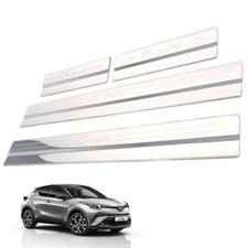 Step Bar Stainless Steel Scuff Plate Cover Chrome Fits For Toyota C-HR 2018-2019