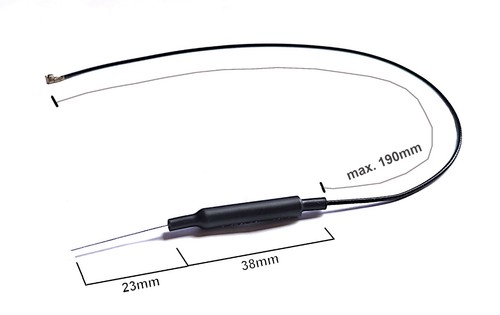 Antena Drone 1dBi 2.4&5.8GHz Doble Banda 19cm Coaxial y Conector I.PX 50Ω - Imagen 4 de 5