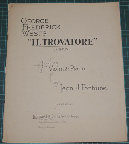 George Frederick West's Il Trovatore (Verdi) for Violin & Piano  Leon J Fontaine - Picture 1 of 12