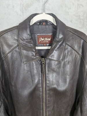 Couture by J. Park Lamb Leather Bomber Jacket Men's Size Xl Brown