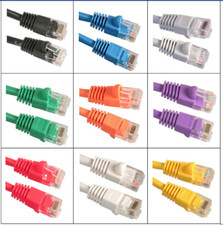 1ft-12ft Cat6 Network Ethernet Booted Modem Patch Cable GoldPlated RJ45 10-Pack