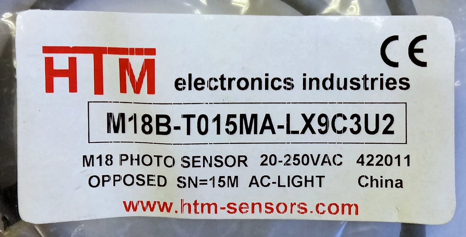 HTM Electronics M18B-T015MA-LX9C3U2 20-250VAC Photoelectric Proximity Sensor - Image 2 of 3
