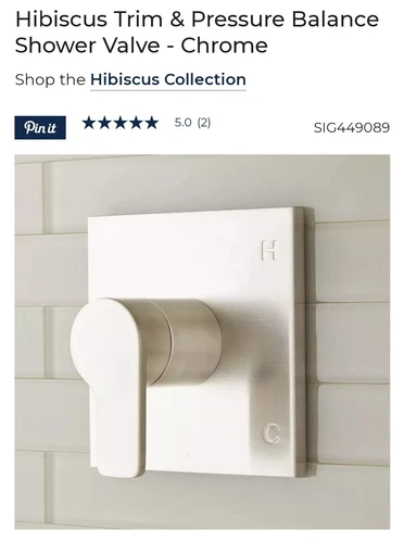 Signature Hardware Hibiscus 449805 - Valve Trim Only Showers Brushed Nickel - Picture 1 of 3