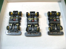  TYCO TCR  Lot of 3 Chassis with yellow wheels for wide pan bodies NEW!!