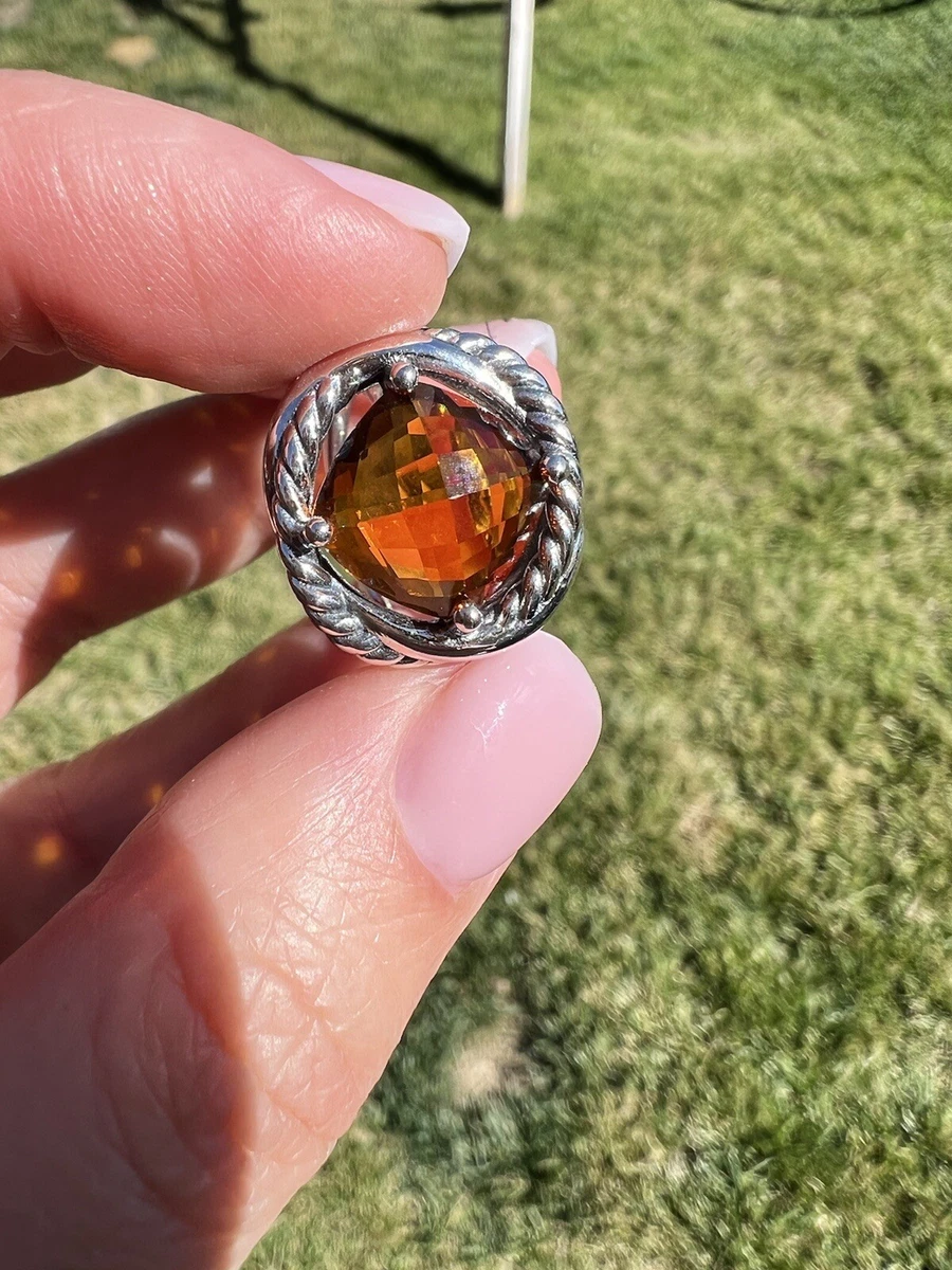 David Yurman Sterling Silver Infinity 11mm Citrine Ring eBay