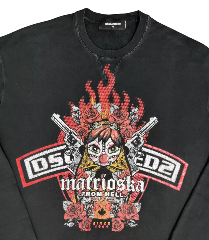 DSQUARED2 Matrioska From Hell Sweatshirt Men's Long Sleeve Size XL Made In Italy - Image 2 of 4