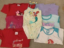 Lot Of 7 Disney Princess, Mickey Minnie Shirts Bathing Suit Girls Size 4-6