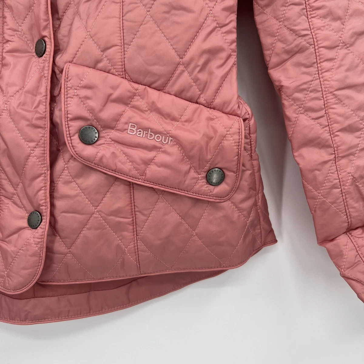 Barbour Women s Flyweight Cavalry Quilted Jacket Dusty Pink Full Zip US 2 UK 6