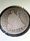 1854 "Arrows" Seated Liberty dime 90% Silver Circulated