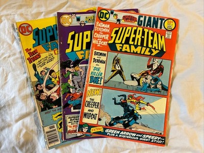 VINTAGE LOT of 3 GIANT SUPER-TEAM FAMILY #2 #4 #7 Comic Books 1975-1976