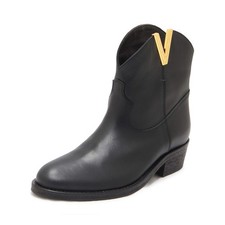 7460 TEXANO TRONCHETTO DONNA VIA ROMA 15 WOMAN LEATHER BOOTS BLACK