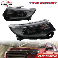 For Ford Edge 2011-2014 Black Halogen Headlight Pair Wbulbs