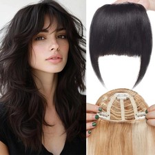 THICK/THIN Hair Bangs 100 Remy Human Hair Extensions Clip In Fringe Hairpiece