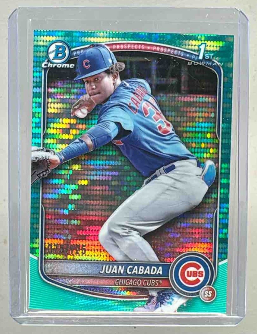Juan Cabada 2025 Bowman Chrome #BCP-207 Aqua Pulsar Refractor 1st RC /125