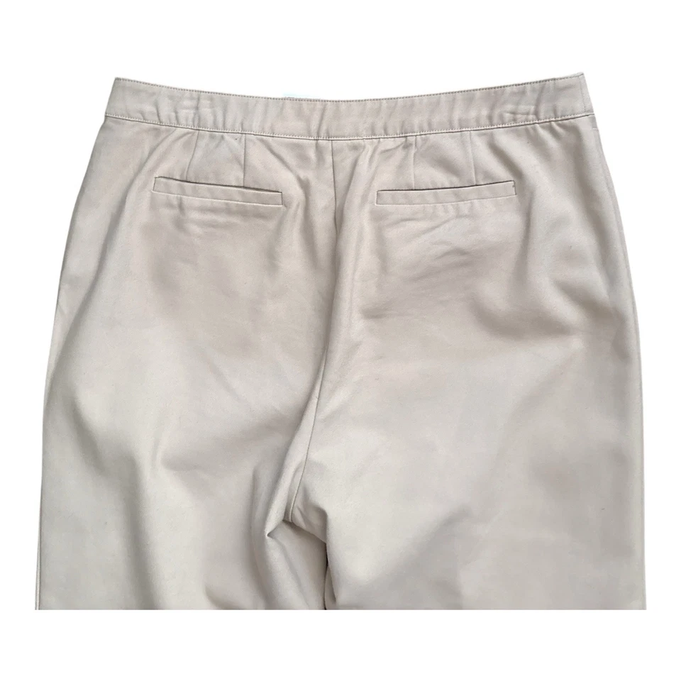 RUBY RD Womens Size 12 Khaki Beige Straight Leg Flat Front Pants 27" Inseam - Image 4 of 4