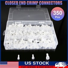 350Pc Nylon Closed End Caps Crimp Cap Copper Core Connectors 22-10AWG Terminals