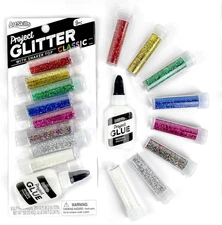 Ultra-Fine and Bright Glitter Shakers and Craft Glue, Arts and Crafts Supplies,