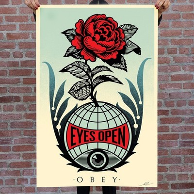 Rose Eyes Open SHEPARD FAIREY OBEY Print Kunstdruck SIGNIERT