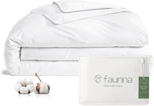 FAUNNA 100% Cotton Duvet Cover, Hypoallergenic Bed Bug Proof Duvet Protector
