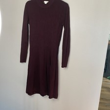 H&M Burgundy Lightweight Holiday Sweater Dress Size Medium 