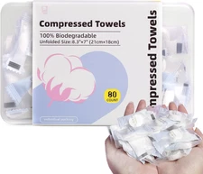 80 Pcs Mini Compressed Towel Tablets, Disposable Compressed Face Towels, Portabl