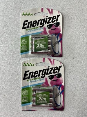 2 Packs Energizer 800mAh Recharge Power Plus AAA 8 Total Batteries Rechargeable