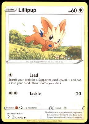 Lillipup 133/203 SWSH07: Evolving Skies Regular NM Pokemon TCG