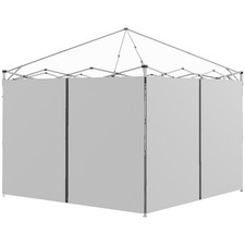 Outsunny 3x3/3x6m Pop Up Gazebo Side Panels with Zipped Doors, Grey, Refurbished