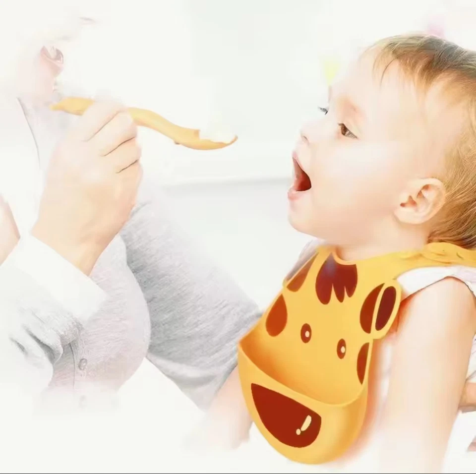 Wasserdichte Silikon Lätzchen mit Auffangschale Design für Mädchen&Junge BPAfrei - Bild 3 von 4