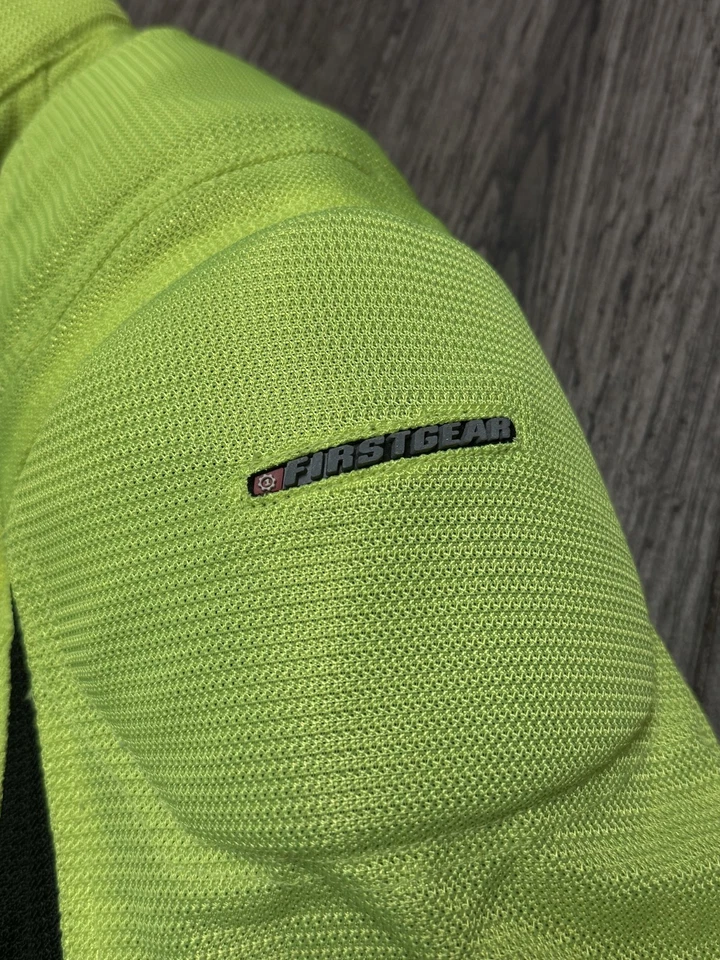 FirstGear Jacket Mens XL Yellow Mesh Motorcycle Riding Hi-Vis Removable Liner - Image 3 of 4
