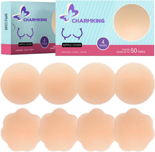 Pasties Nipple Covers 4 Pairs for Women, Reusable Adhesive Silicone Nipple Cover
