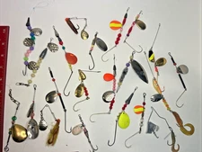 Lot of 20 Vintage Walleye Spinners, Mix of Branded and Unbranded Fishing Lures