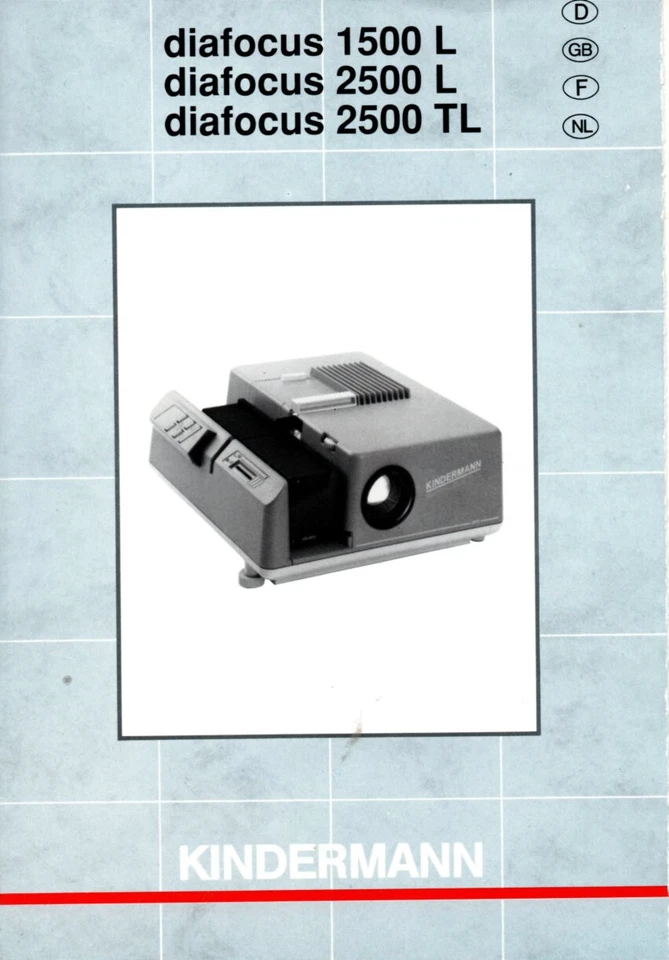 Bedienungsanleitung Manual Diaprojektor Kindermann diafocus 1500 / 2500 L / TL - Bild 1 von 1