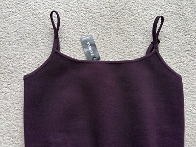Express Ribbed Sweater Cami Tank Top Spaghetti Strap Square Neck