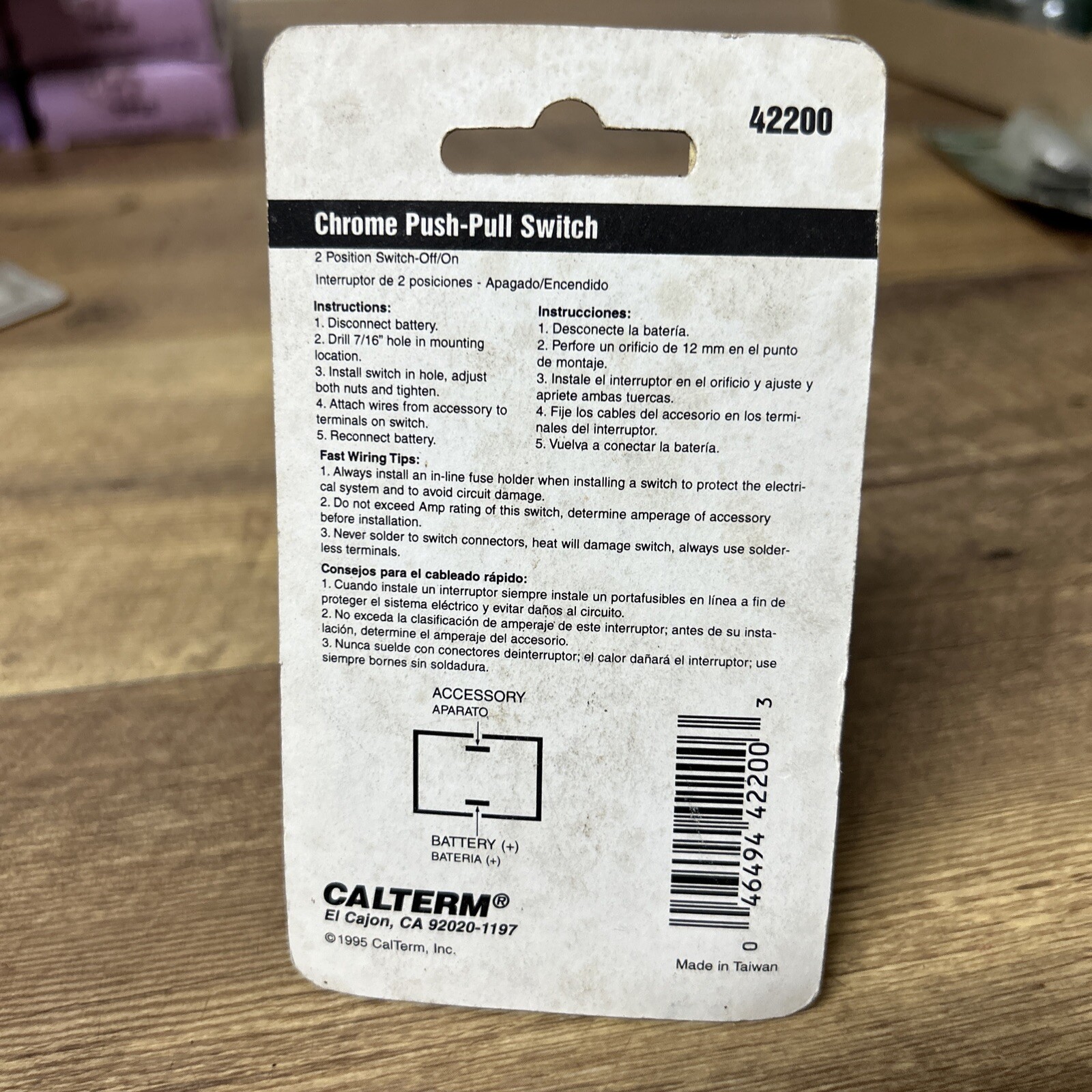 Heavy Duty Push Pull Switch 2 position ON-OFF Chrome Knob and Bezel Nut e