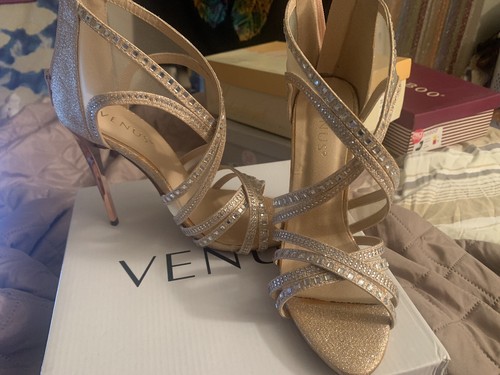 Sparkly Rose Gold Venus Heels With Silver Details (women's 7.5 US) | eBay