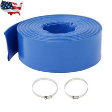 3" x 100FT Discharge Hose for Swimming Pools, Heavy Duty PVC Lay Flat Water Hose