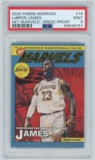 2020 Donruss #15 LeBron James - Net Marvels - Press Proof Gold (SP) | PSA 9