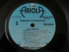 DEBORAH WASHINGTON LOVE AWAITS VINYL LP 1979 ARIOLA RECORDS PROMO BOOGIE BABY, 