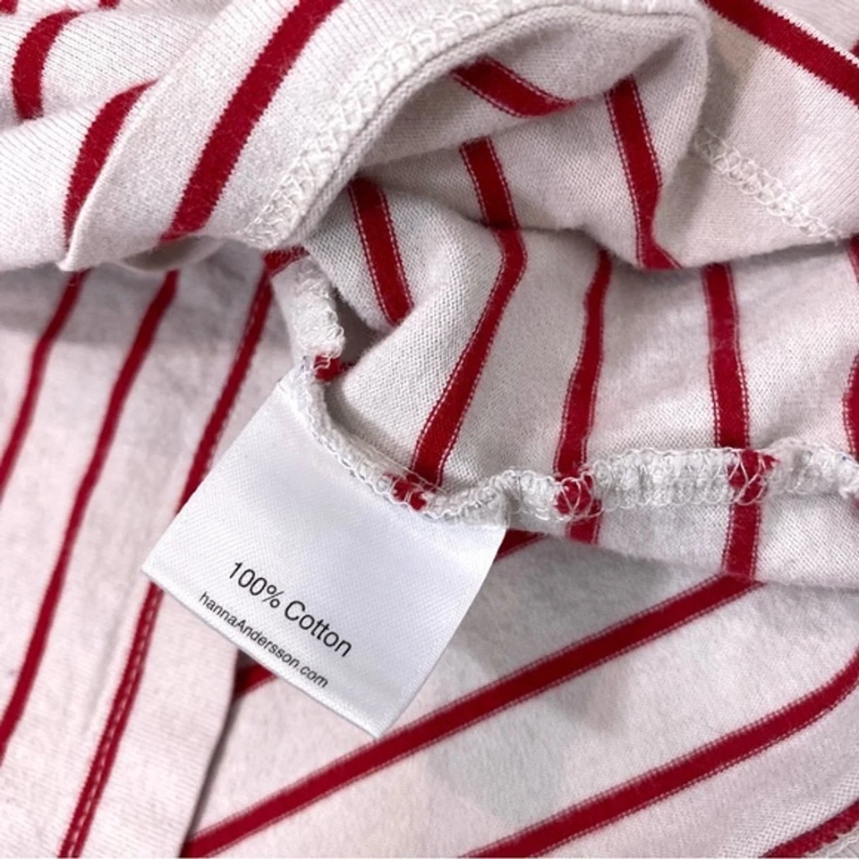 Hanna Andersson 120 Niñas Floreat Bordado Blanco y Rojo Manga Larga Top Camisa Foto 4 de 4