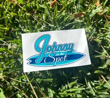 Johnny On The Spot Surf Products Logo Sticker - Vinyl Decal 4.4"x2.7"