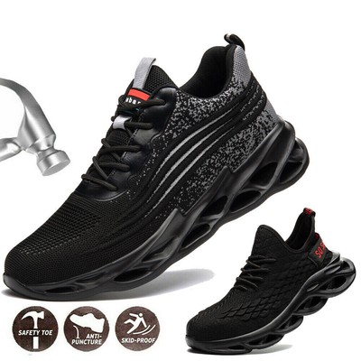 Men Work Safety Steel Toe Ankle-Mid Boots Wide  Anti-puncture Hiking Shoes US