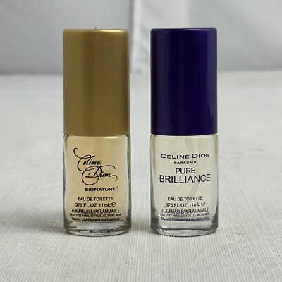 Celine Dion Signature Pure Brilliance Perfume Spray .375 fl Travel Size Lot